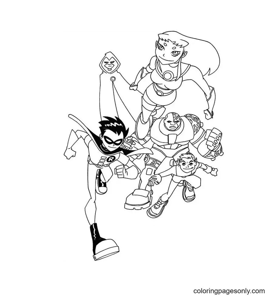 Çocuklar İçin Teen Titans Go Boyama Sayfaları 