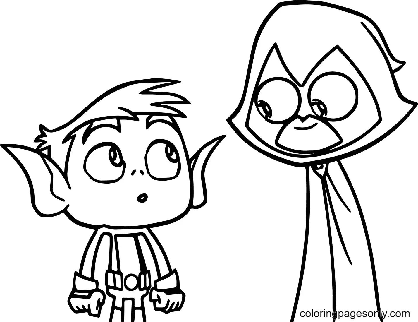 Çocuklar İçin Teen Titans Go Boyama Sayfaları 