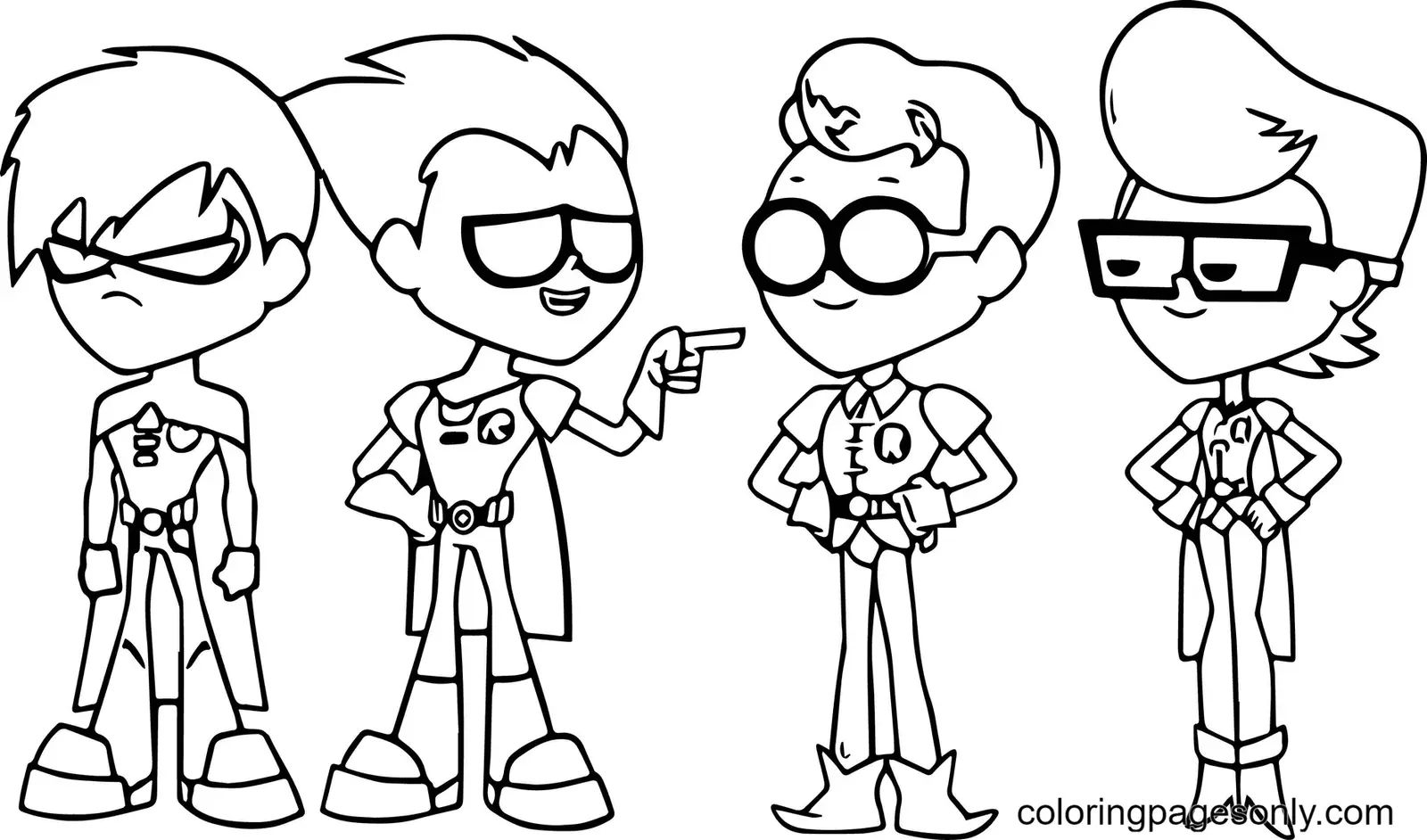 Çocuklar İçin Teen Titans Go Boyama Sayfaları 