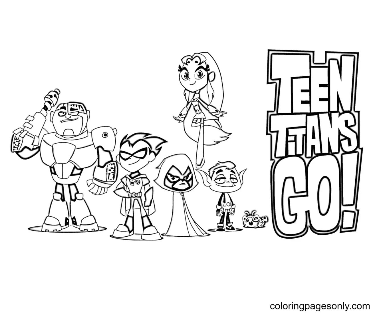 Çocuklar İçin Teen Titans Go Boyama Sayfaları 