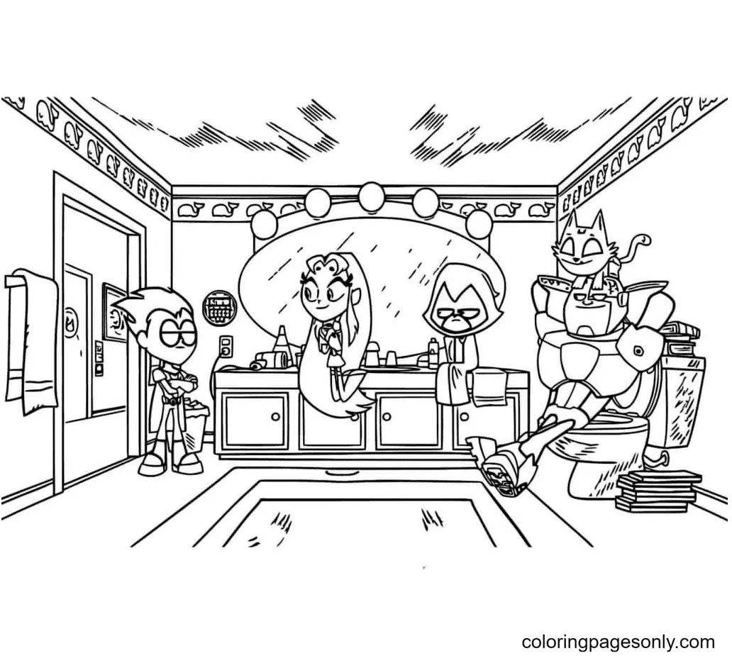 Çocuklar İçin Teen Titans Go Boyama Sayfaları 