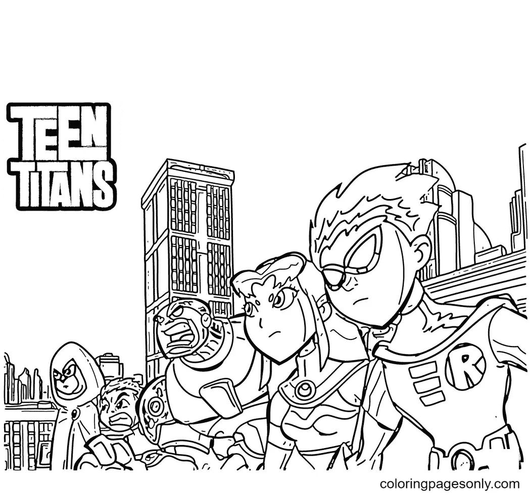 Çocuklar İçin Teen Titans Go Boyama Sayfaları 