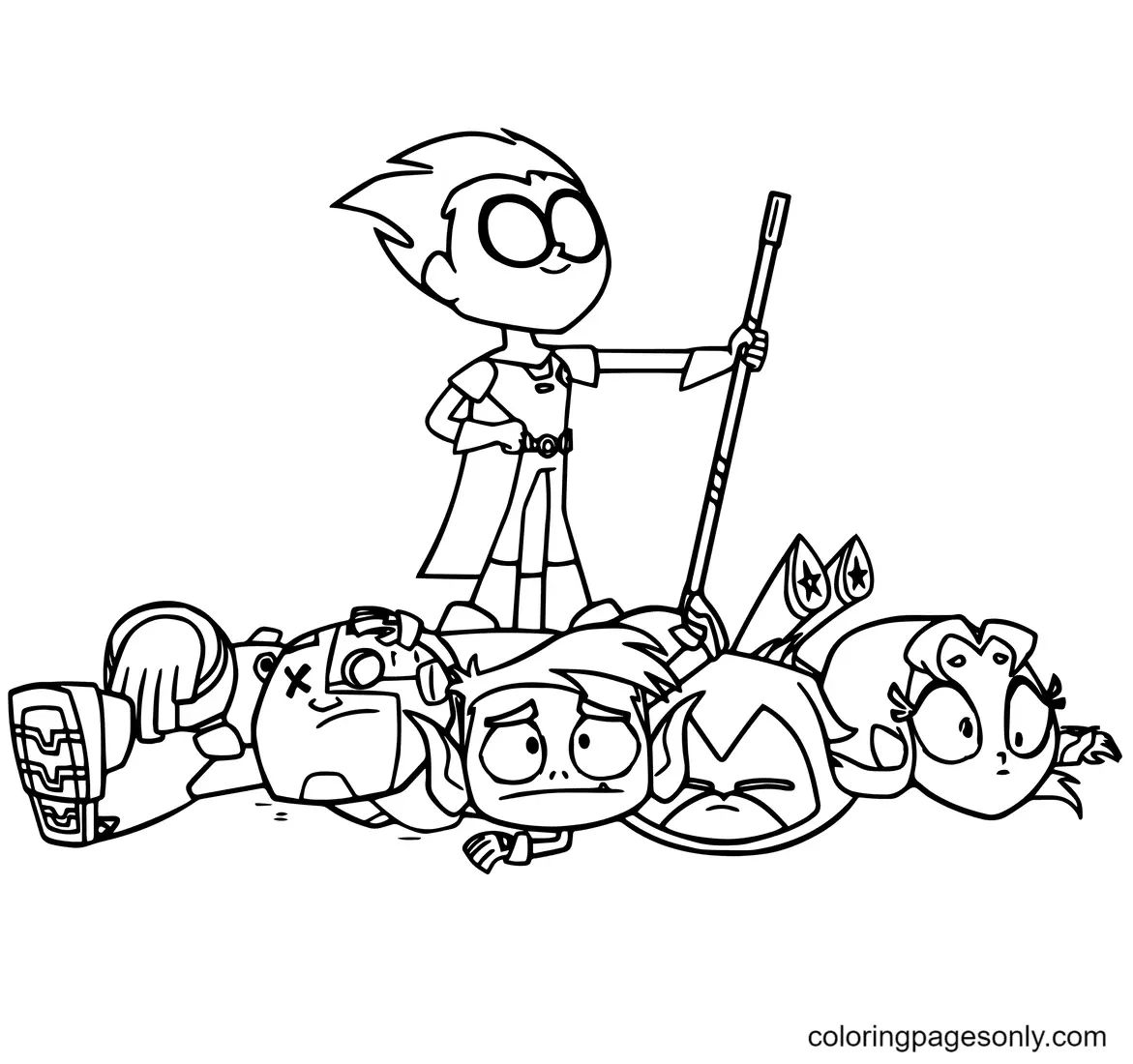 Çocuklar İçin Teen Titans Go Boyama Sayfaları 