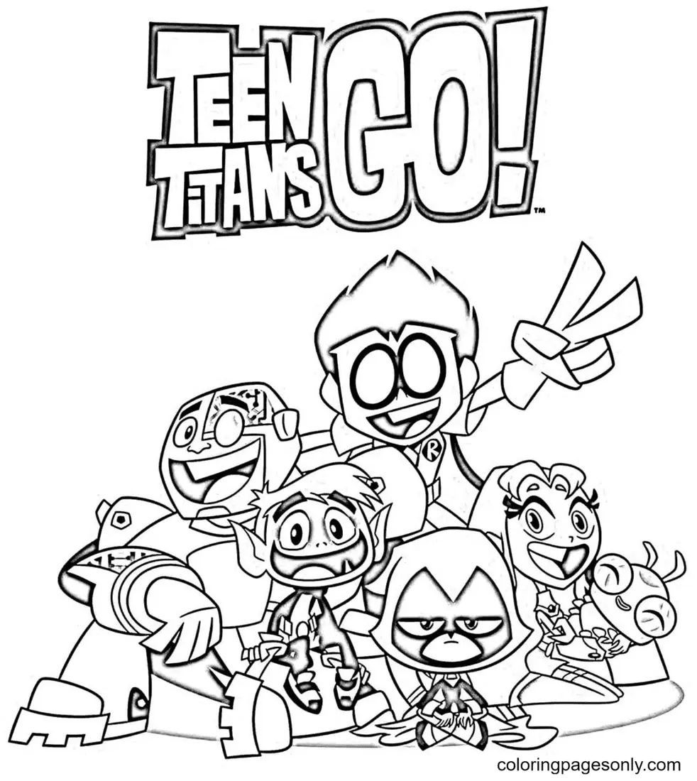 Çocuklar İçin Teen Titans Go Boyama Sayfaları 