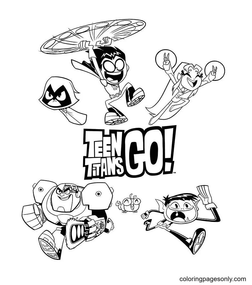 Çocuklar İçin Teen Titans Go Boyama Sayfaları 