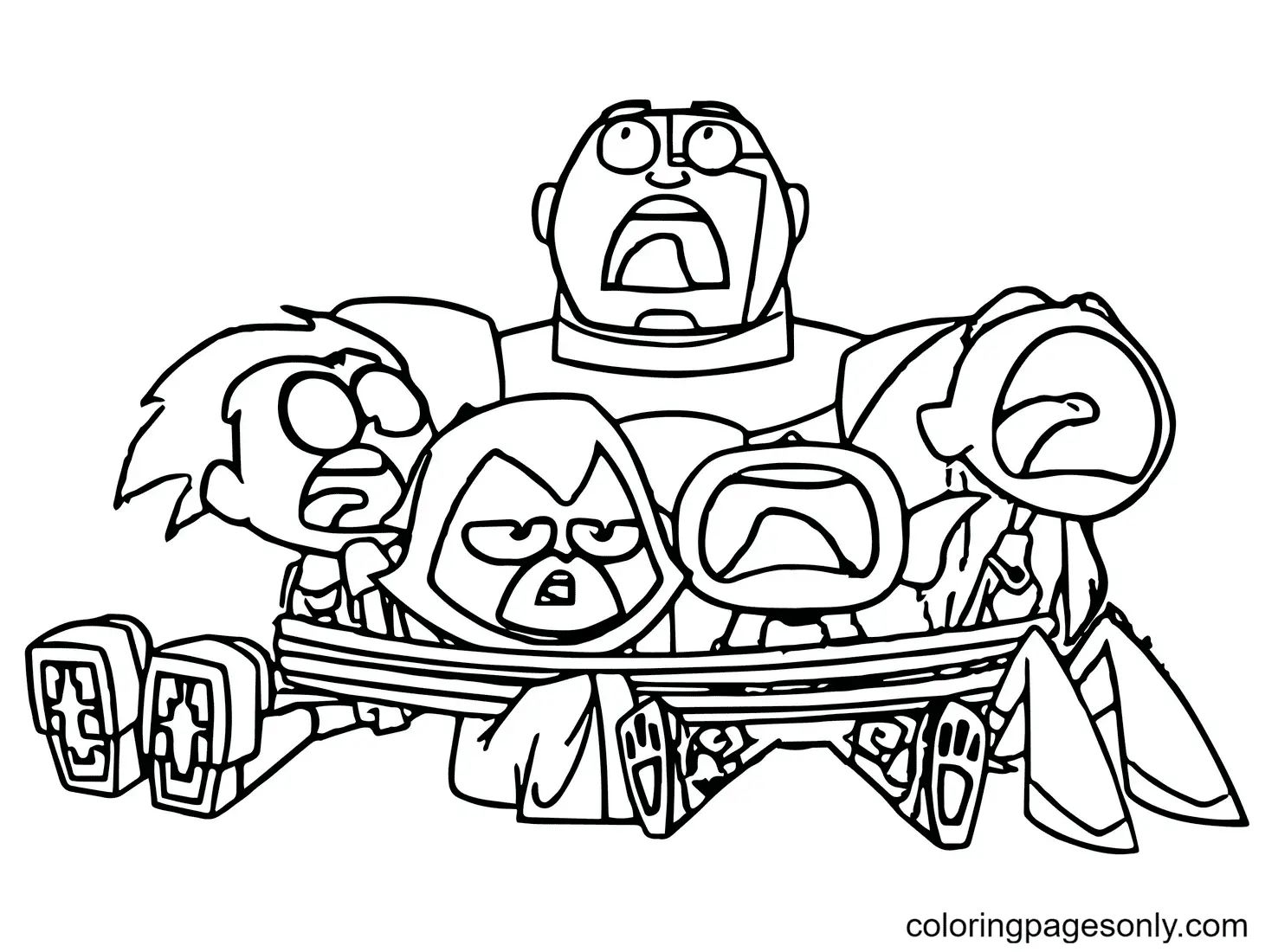 Çocuklar İçin Teen Titans Go Boyama Sayfaları 