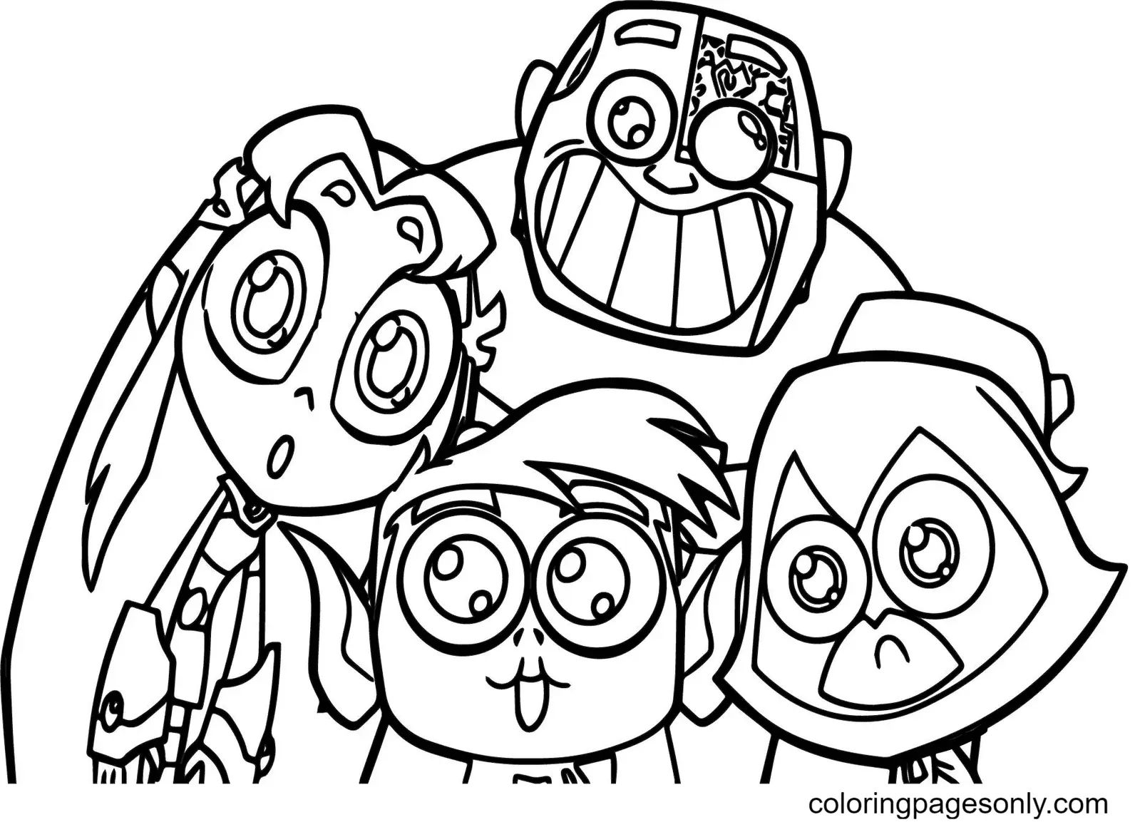 Çocuklar İçin Teen Titans Go Boyama Sayfaları 