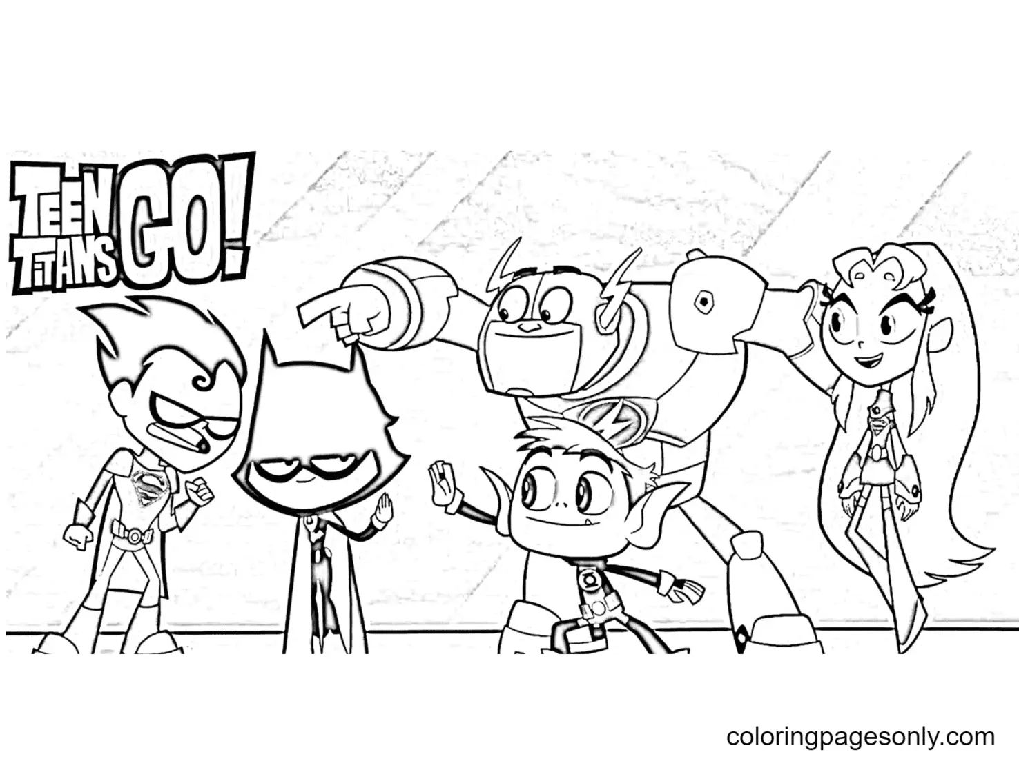 Çocuklar İçin Teen Titans Go Boyama Sayfaları 