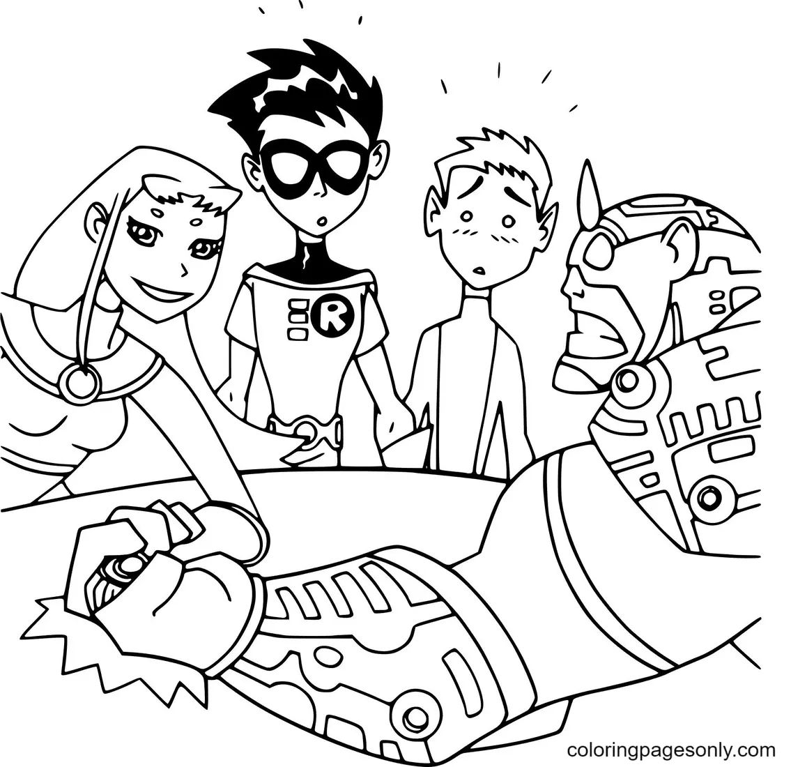 Çocuklar İçin Teen Titans Go Boyama Sayfaları 