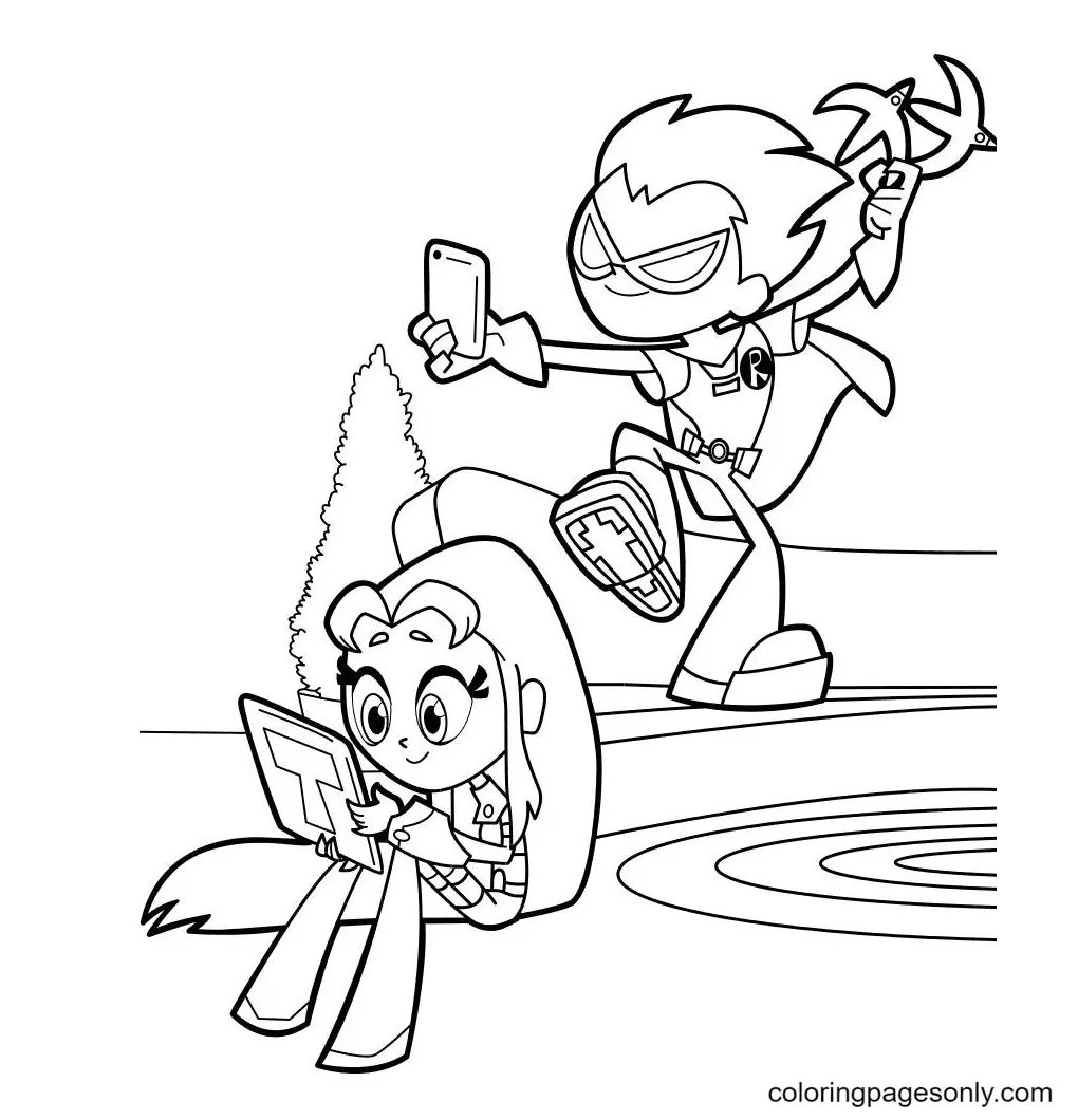 Çocuklar İçin Teen Titans Go Boyama Sayfaları 