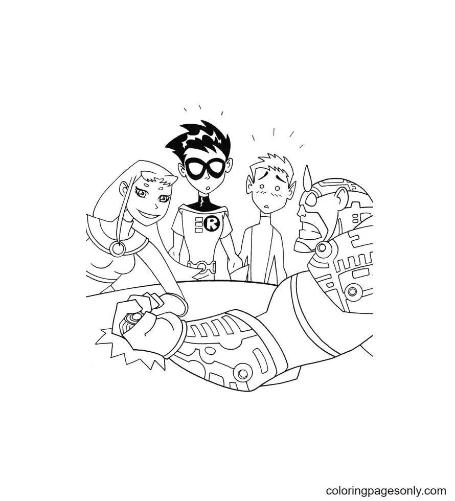 Çocuklar İçin Teen Titans Go Boyama Sayfaları 