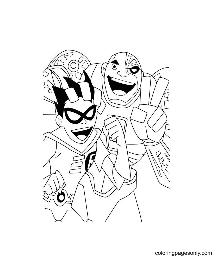 Çocuklar İçin Teen Titans Go Boyama Sayfaları 