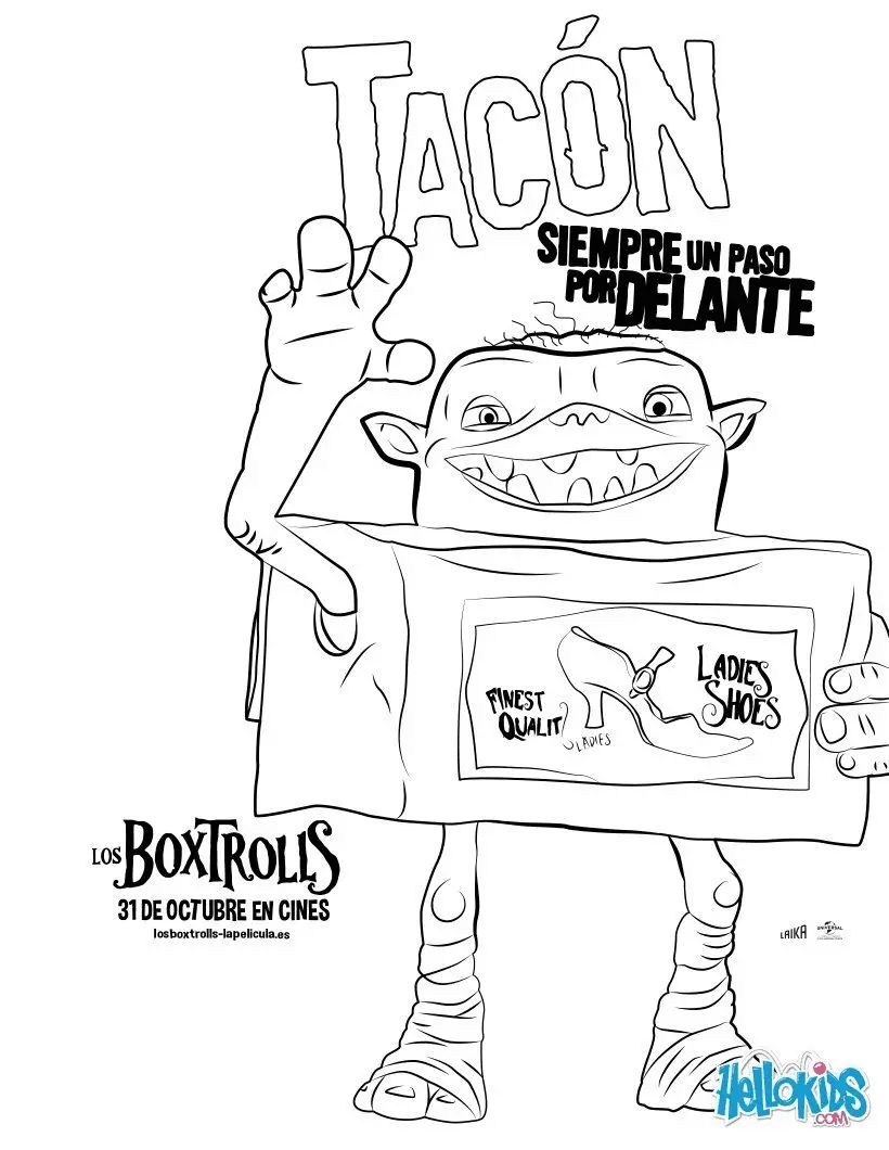Çocuklar İçin The Boxtrolls Boyama Sayfaları 