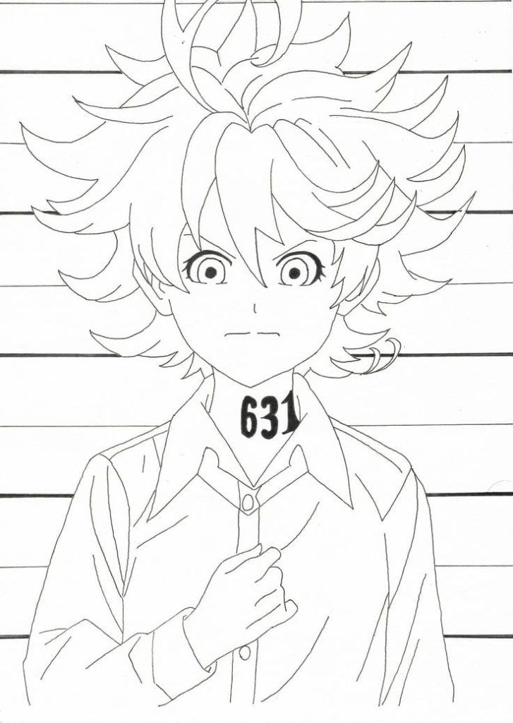 Çocuklar İçin The Promised Neverland Boyama Sayfaları 