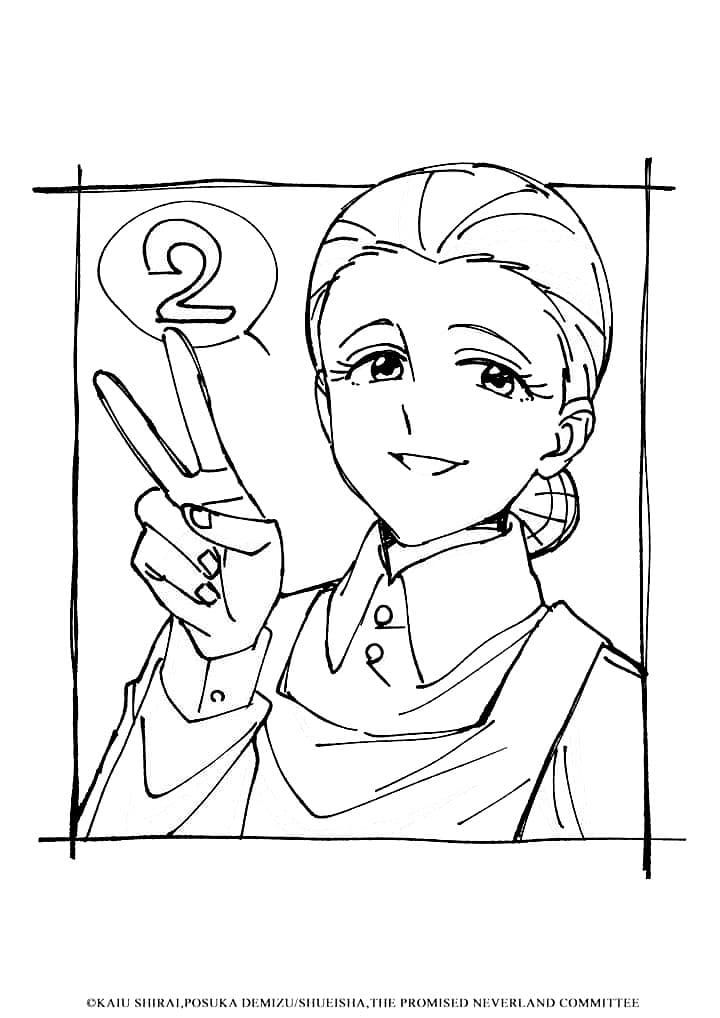 Çocuklar İçin The Promised Neverland Boyama Sayfaları 