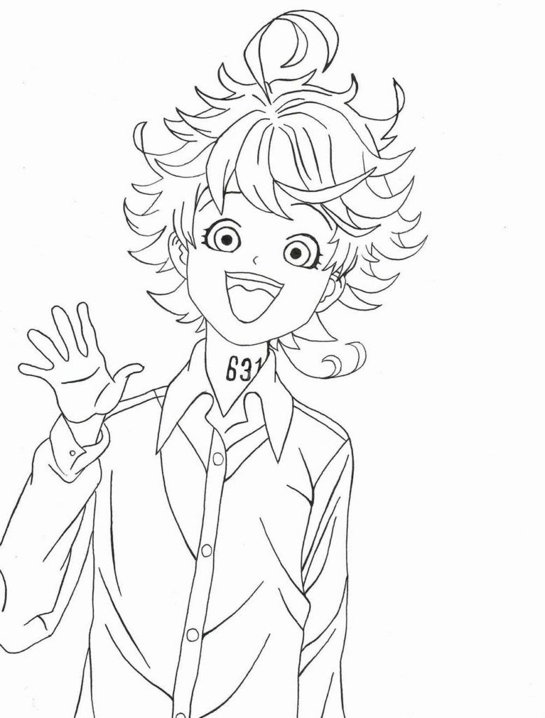 Çocuklar İçin The Promised Neverland Boyama Sayfaları 