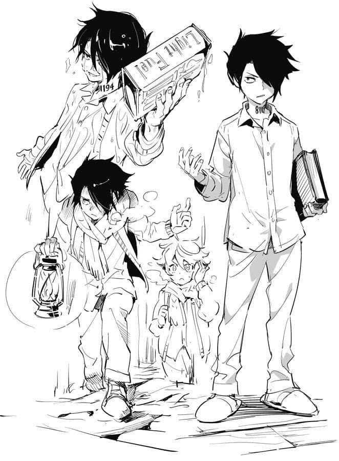 Çocuklar İçin The Promised Neverland Boyama Sayfaları 