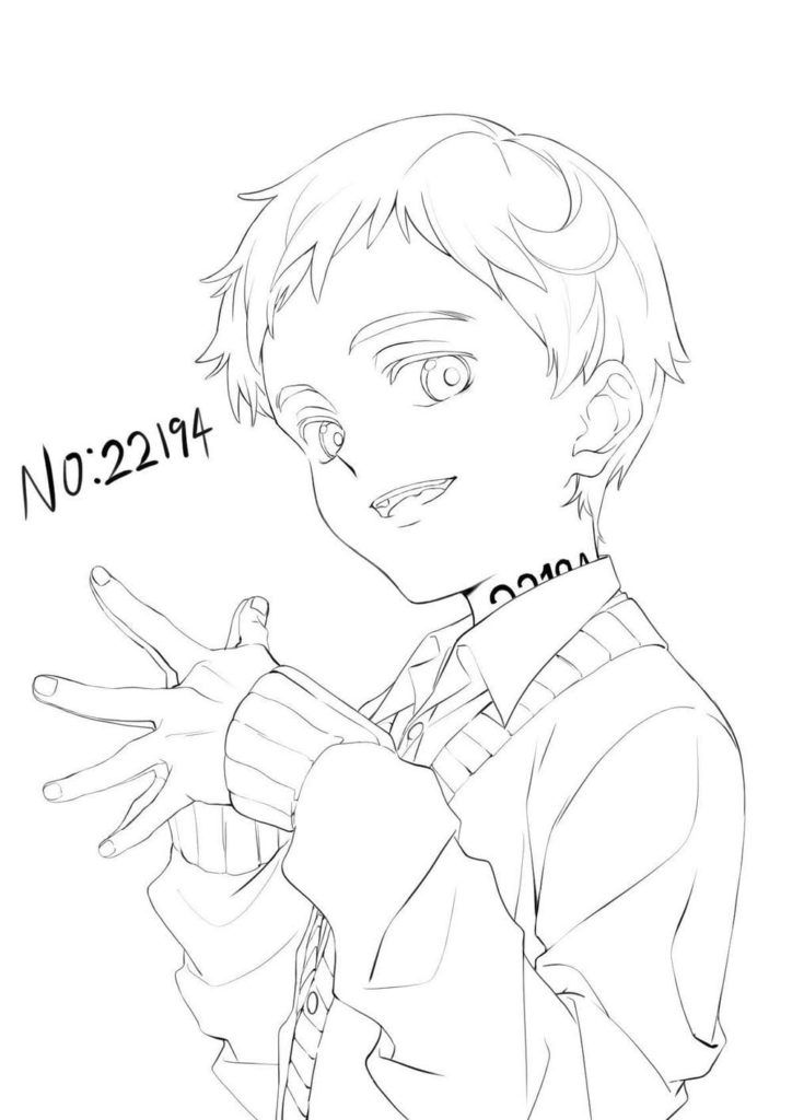 Çocuklar İçin The Promised Neverland Boyama Sayfaları 