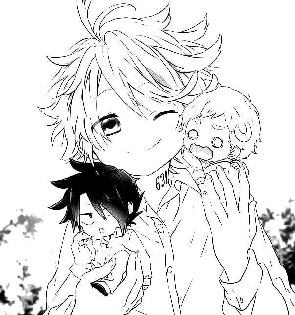 Çocuklar İçin The Promised Neverland Boyama Sayfaları 