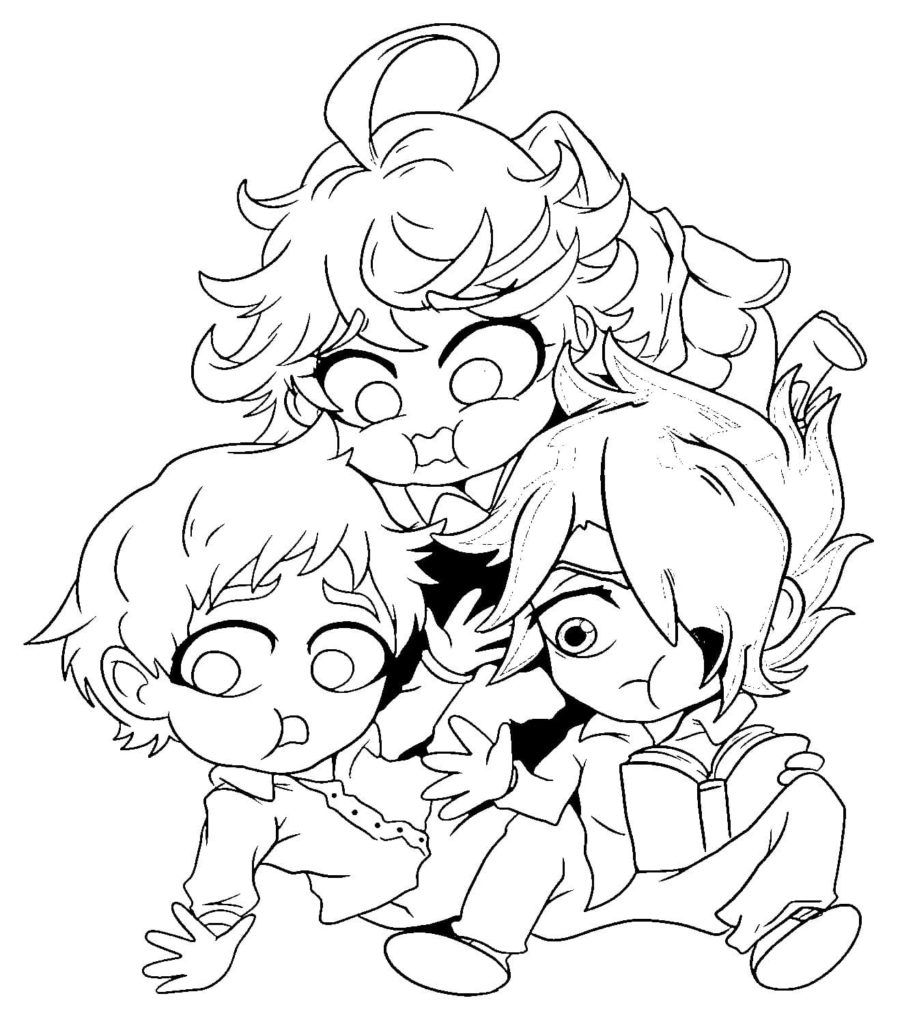 Çocuklar İçin The Promised Neverland Boyama Sayfaları 