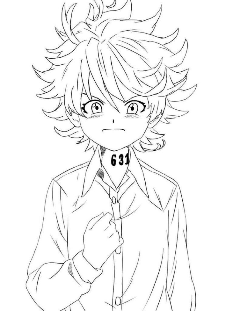 Çocuklar İçin The Promised Neverland Boyama Sayfaları 