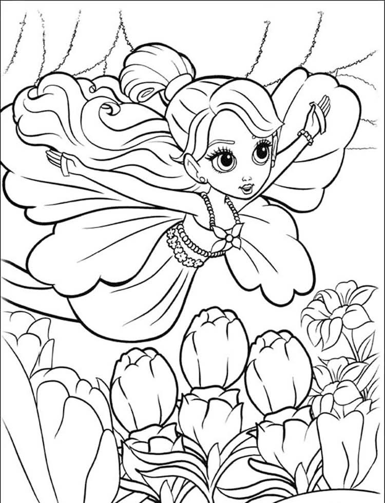 Çocuklar İçin Thumbelina Boyama Sayfaları 