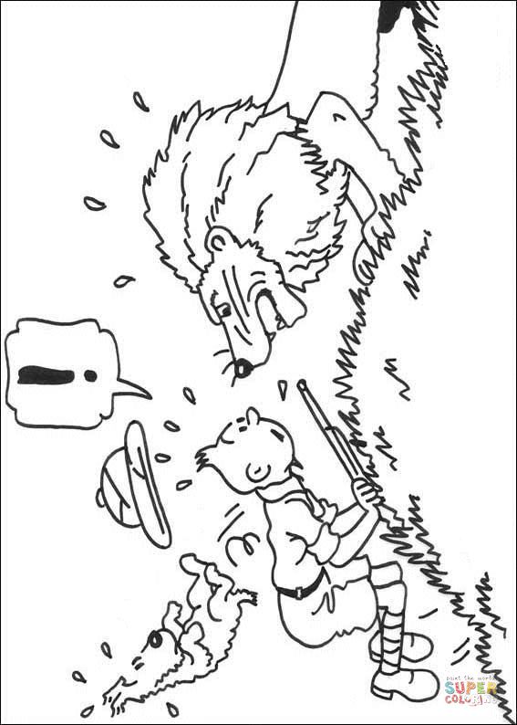 Çocuklar İçin Tin Tin Boyama Sayfaları 