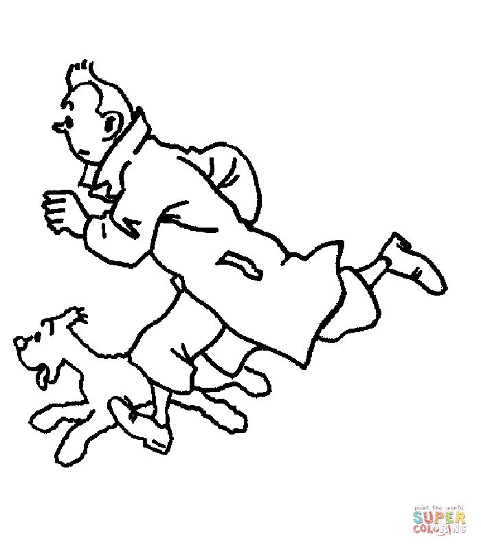 Çocuklar İçin Tin Tin Boyama Sayfaları 