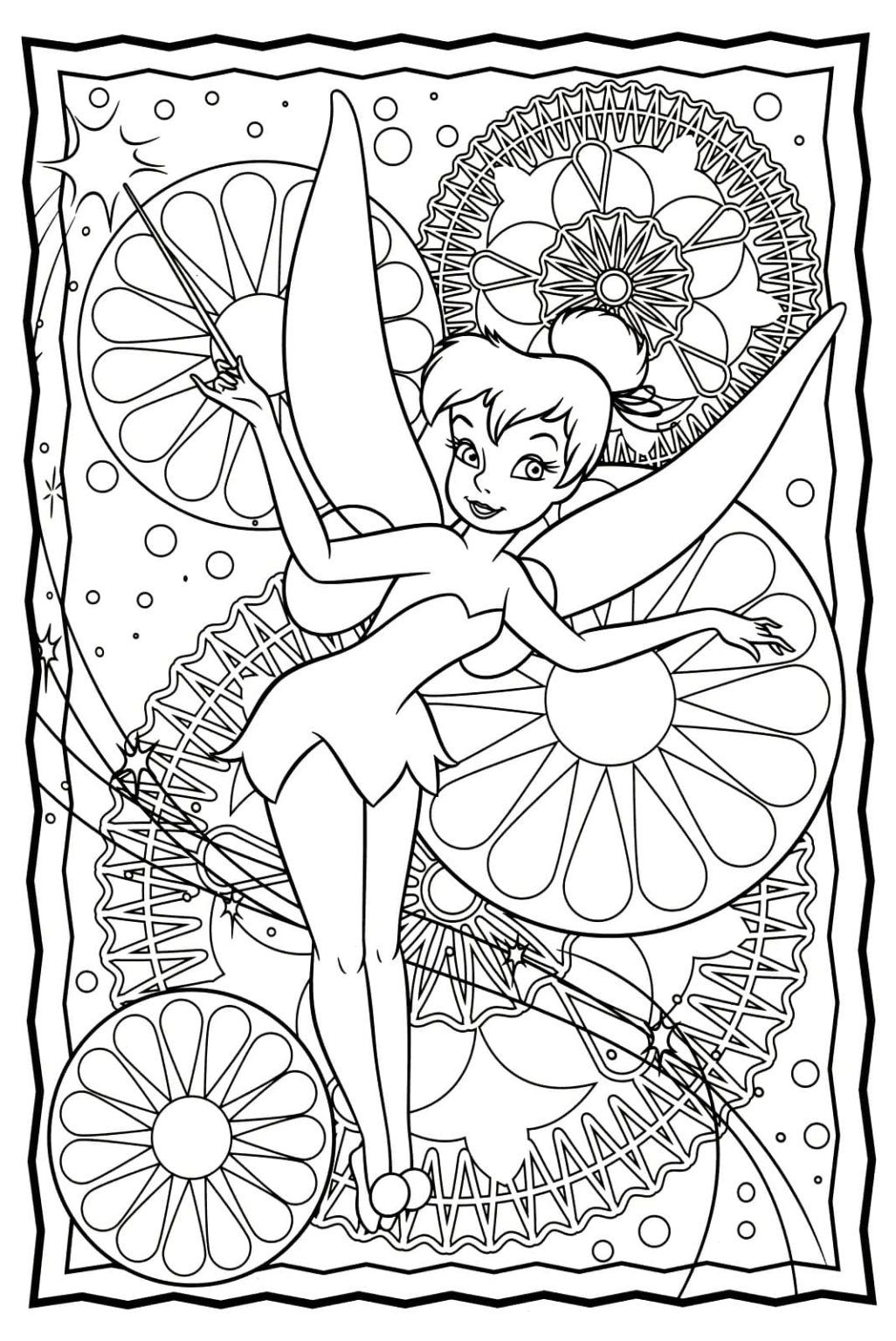Çocuklar İçin Tinkerbell Boyama Sayfaları 