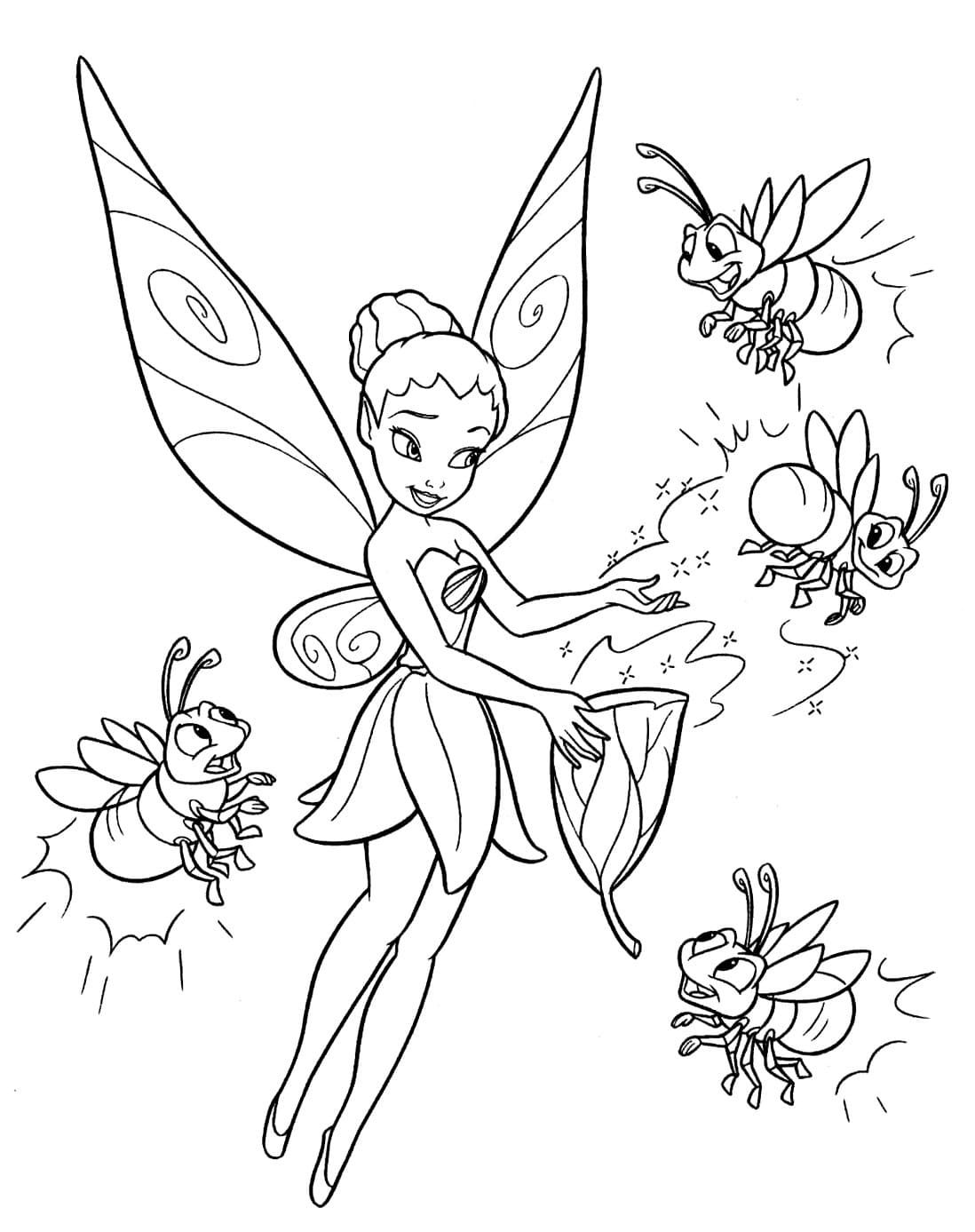 Çocuklar İçin Tinkerbell Boyama Sayfaları 