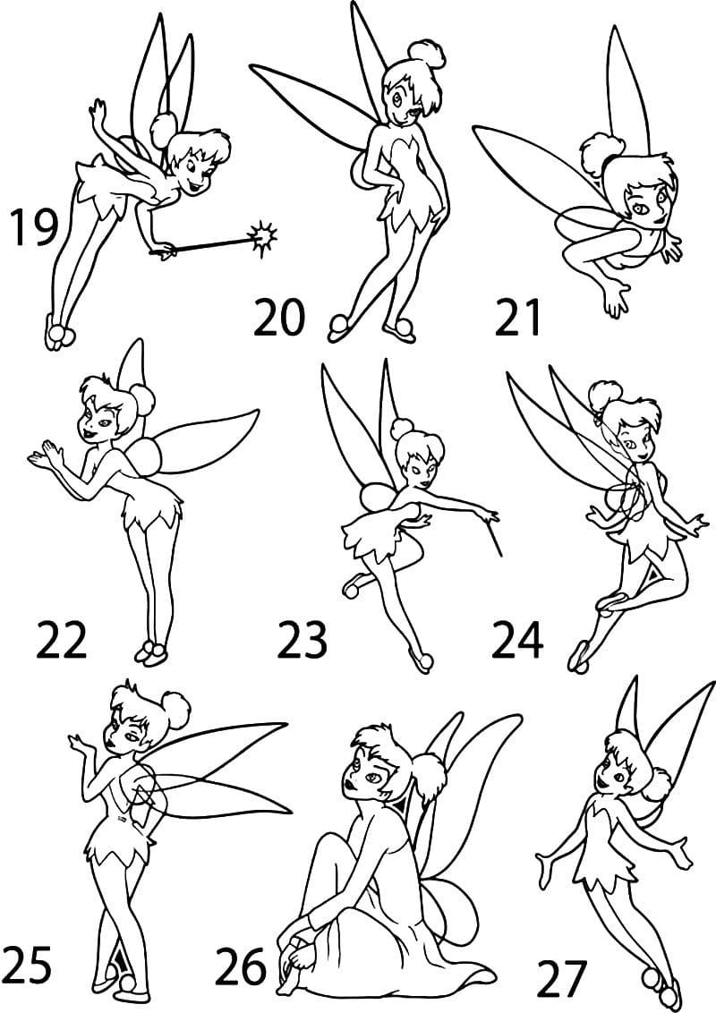 Çocuklar İçin Tinkerbell Boyama Sayfaları 