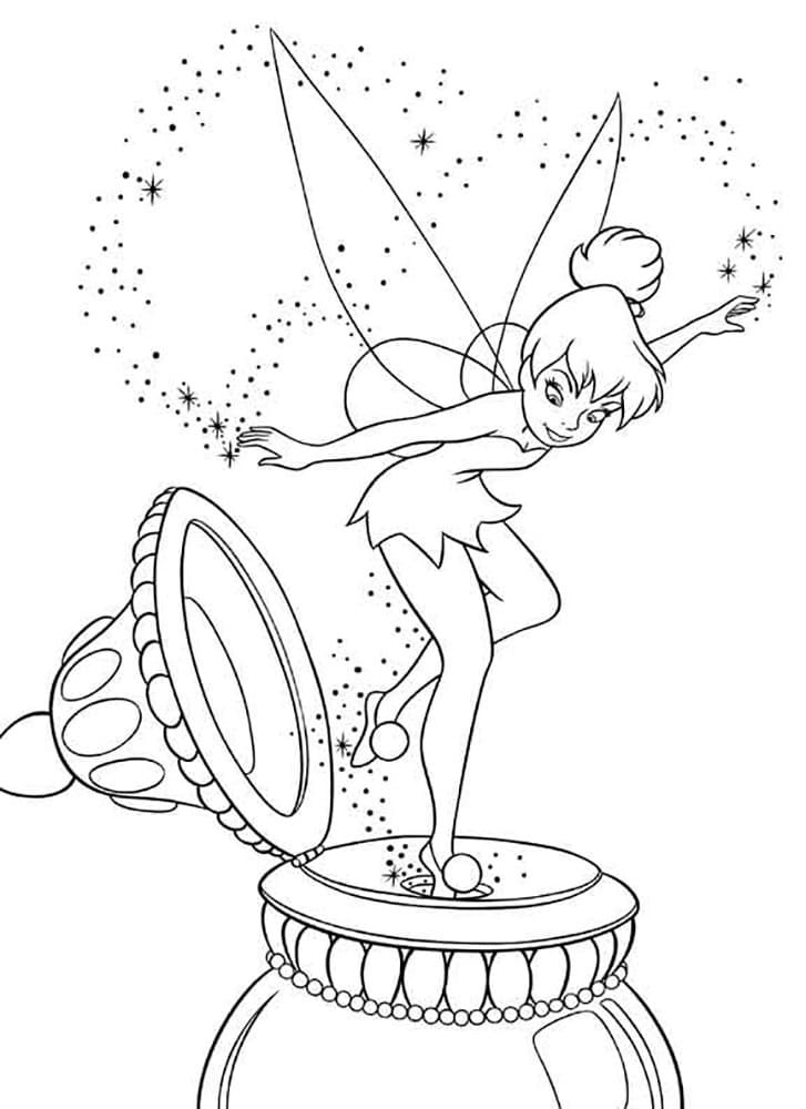 Çocuklar İçin Tinkerbell Boyama Sayfaları 