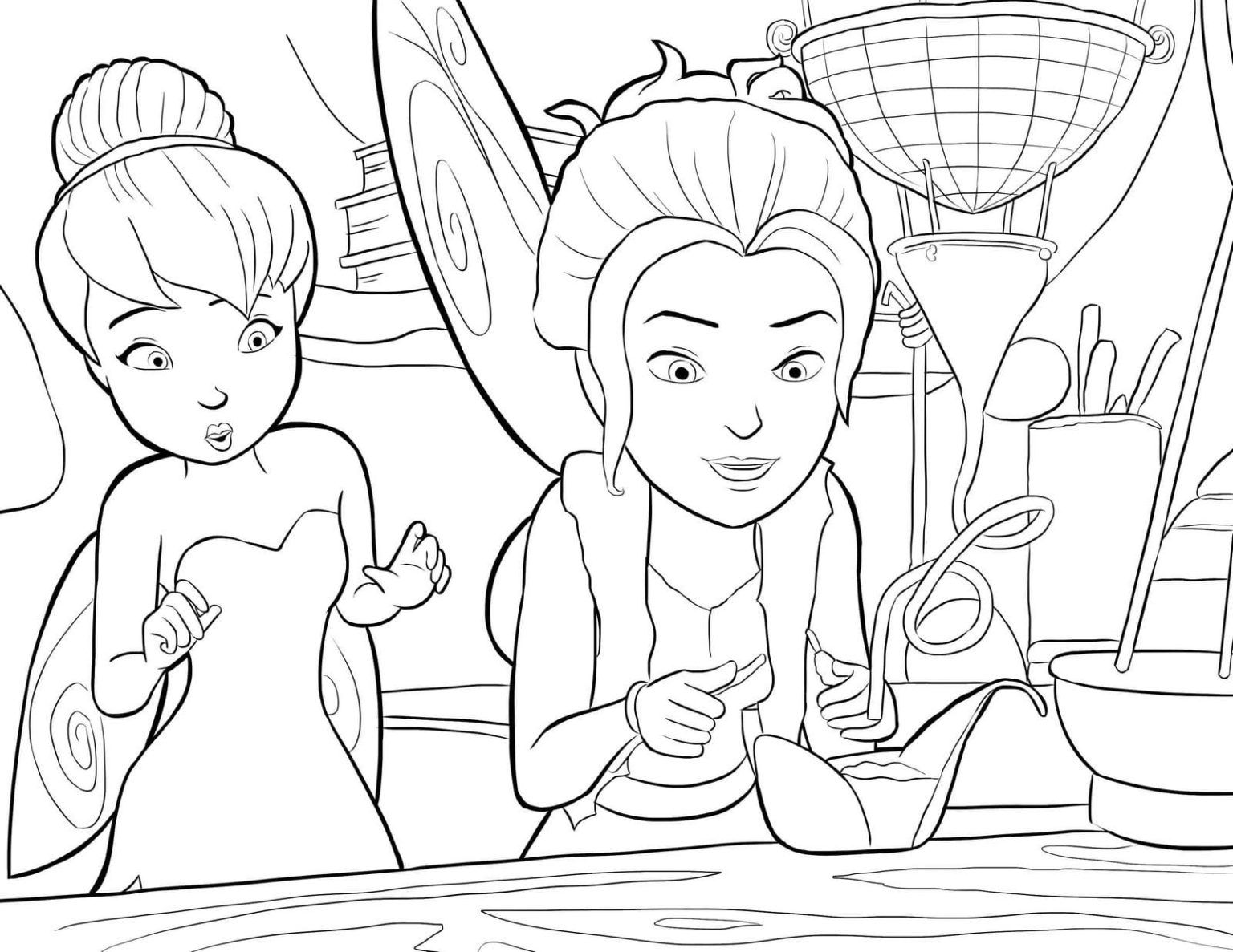 Çocuklar İçin Tinkerbell Boyama Sayfaları 