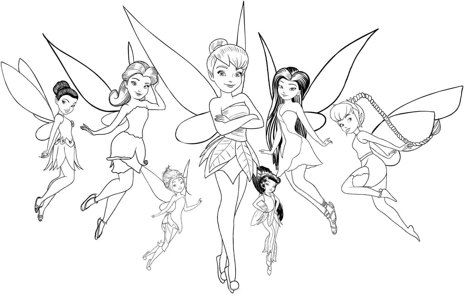 Çocuklar İçin Tinkerbell Boyama Sayfaları 