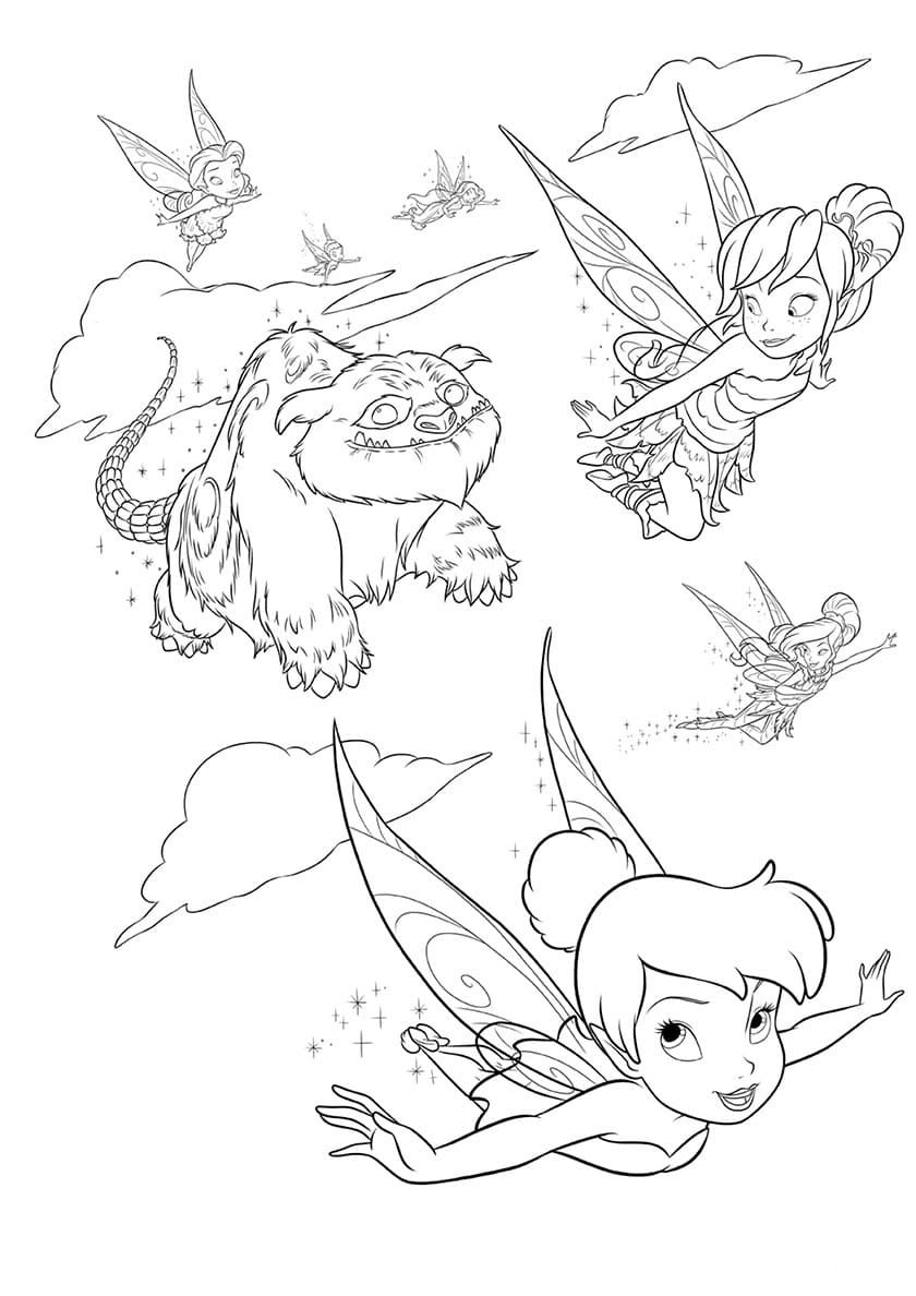 Çocuklar İçin Tinkerbell Boyama Sayfaları 