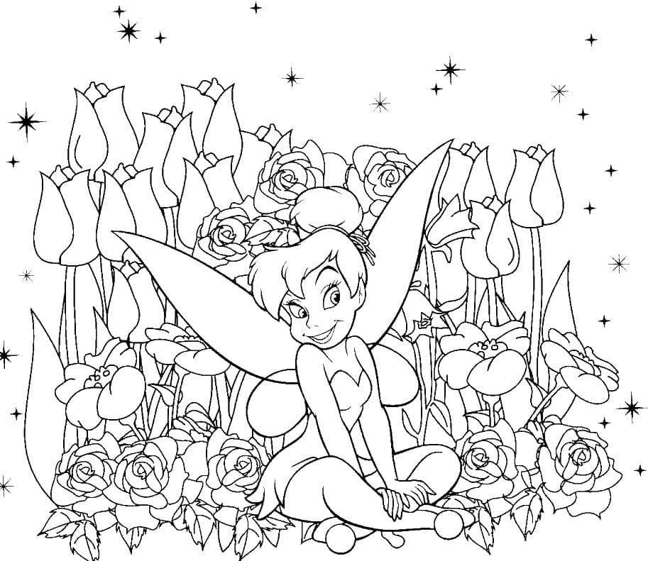 Çocuklar İçin Tinkerbell Boyama Sayfaları 
