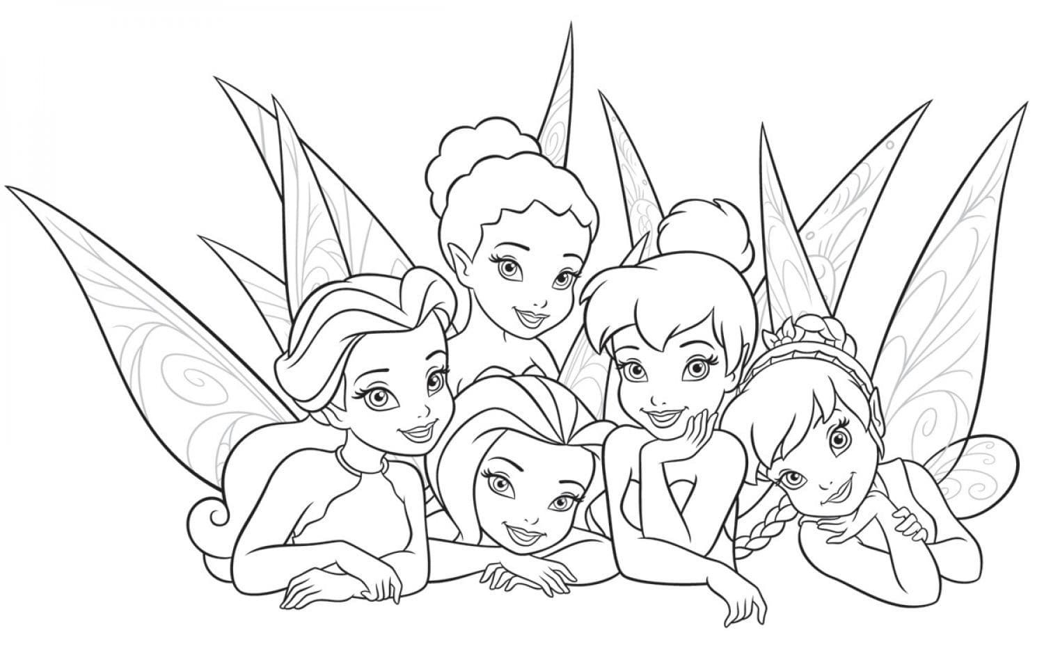 Çocuklar İçin Tinkerbell Boyama Sayfaları 
