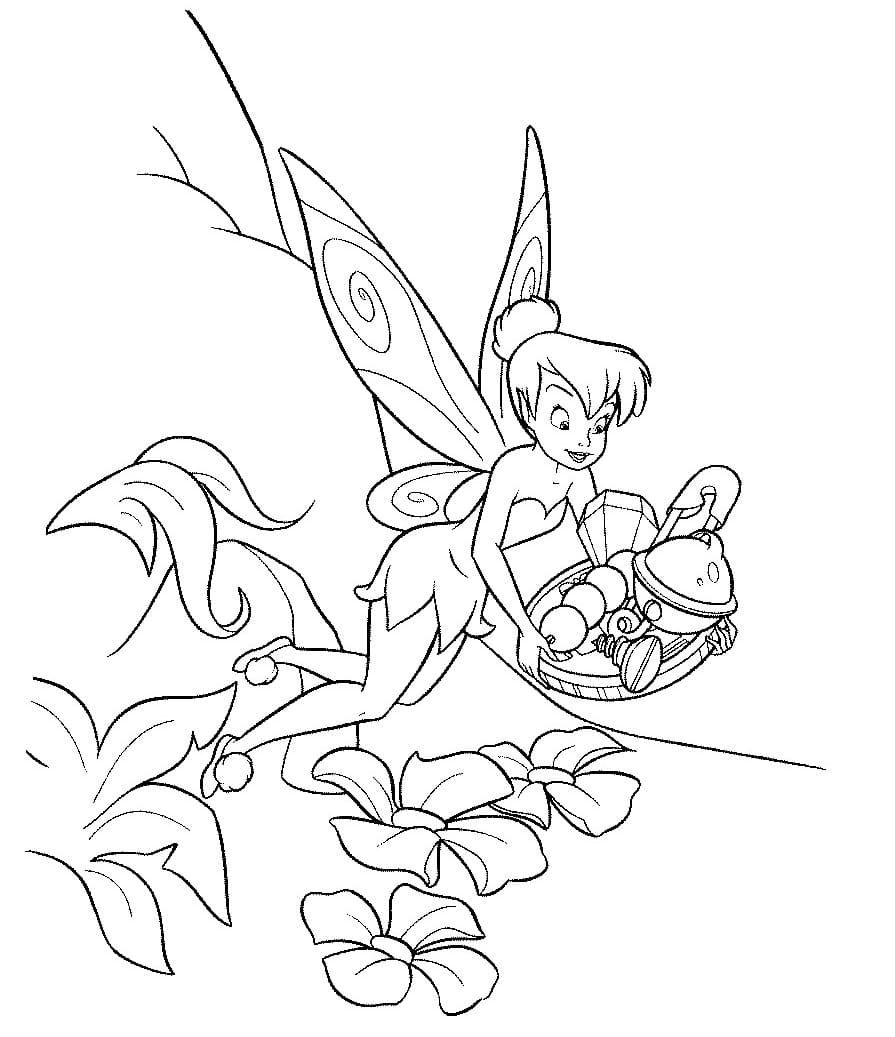Çocuklar İçin Tinkerbell Boyama Sayfaları 
