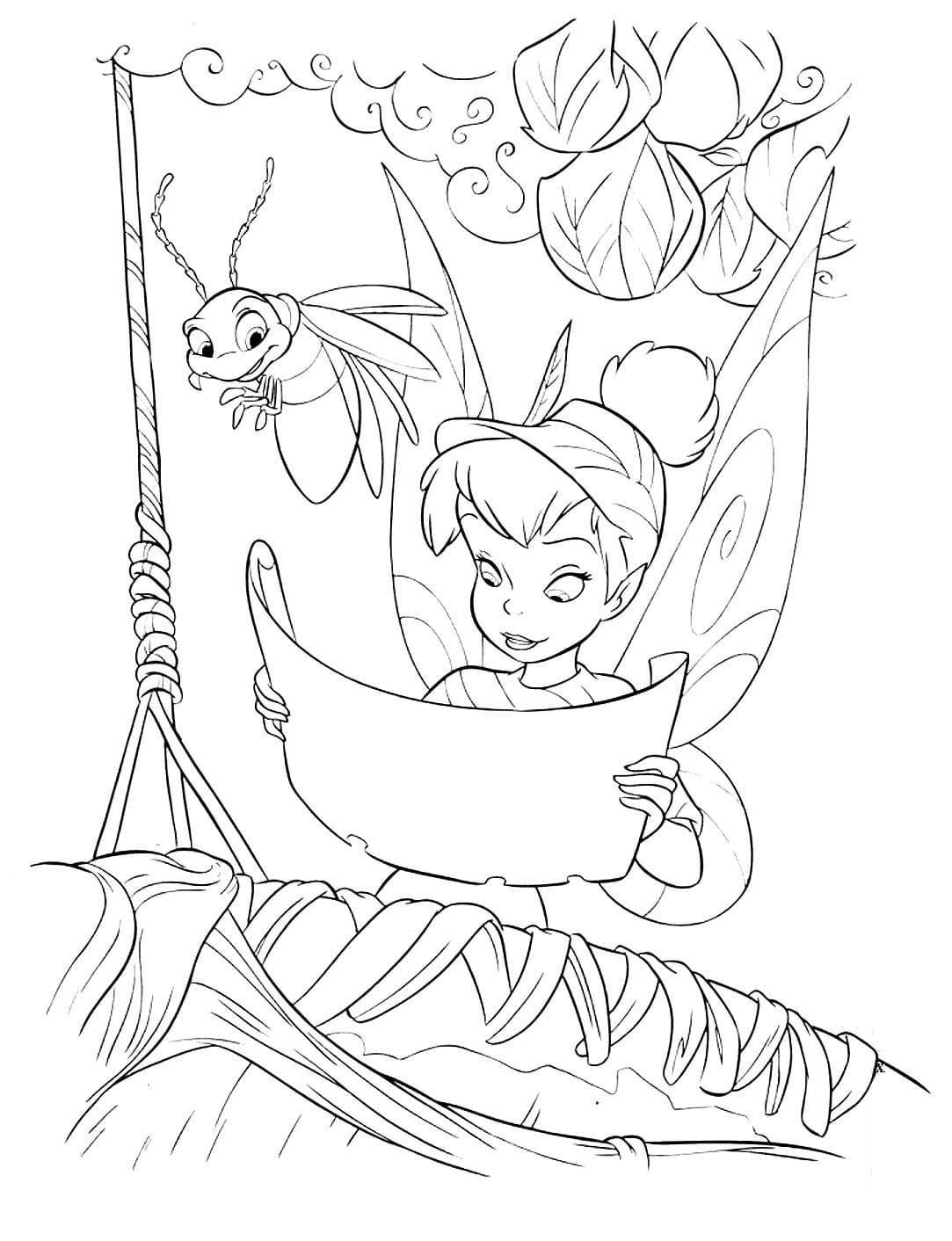 Çocuklar İçin Tinkerbell Boyama Sayfaları 