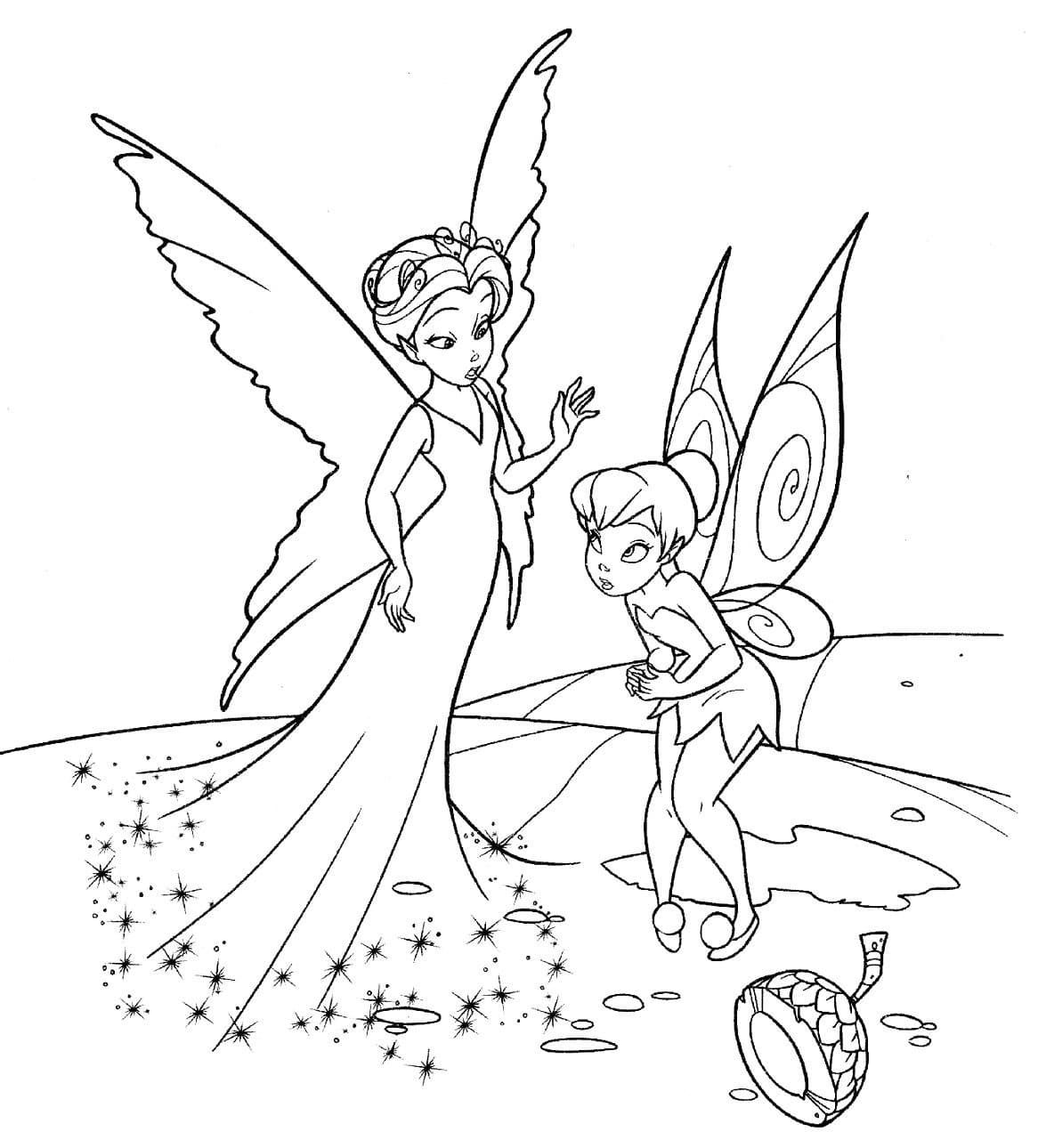 Çocuklar İçin Tinkerbell Boyama Sayfaları 