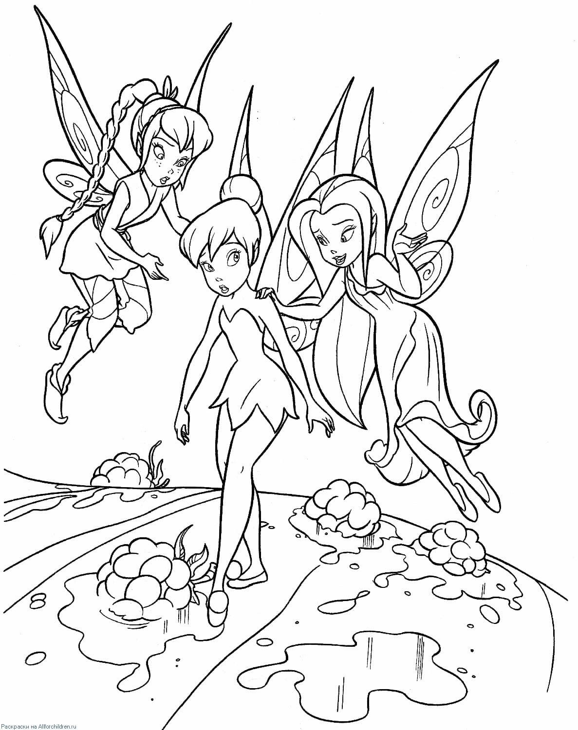 Çocuklar İçin Tinkerbell Boyama Sayfaları 