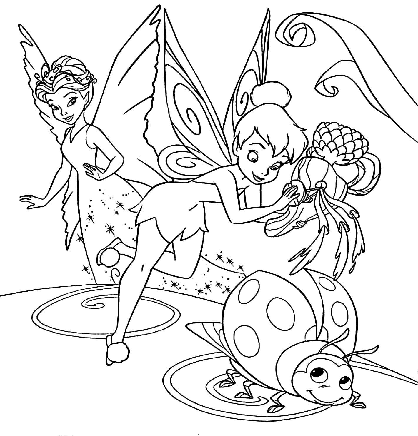 Çocuklar İçin Tinkerbell Boyama Sayfaları 