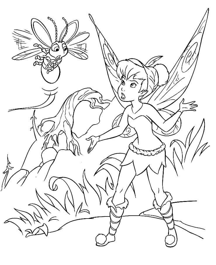 Çocuklar İçin Tinkerbell Boyama Sayfaları 