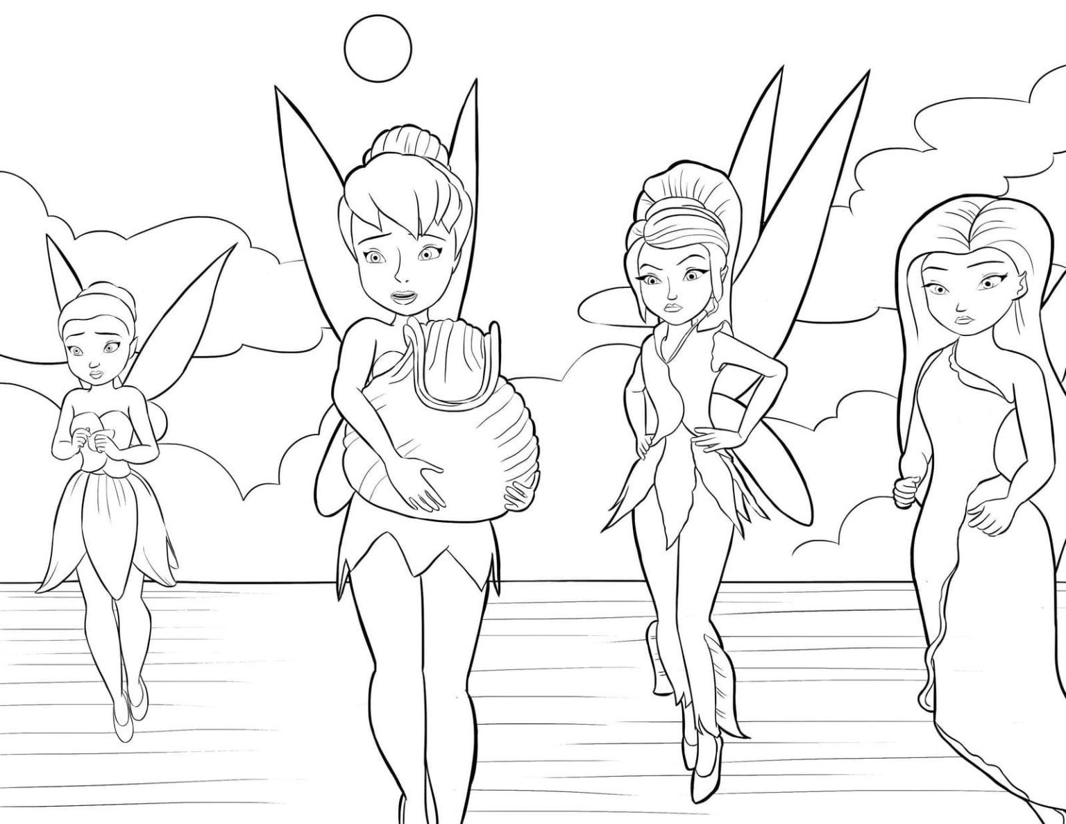 Çocuklar İçin Tinkerbell Boyama Sayfaları 