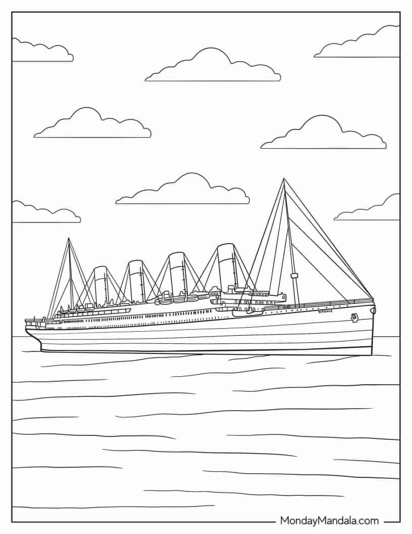 Çocuklar İçin Titanic Boyama Sayfaları 