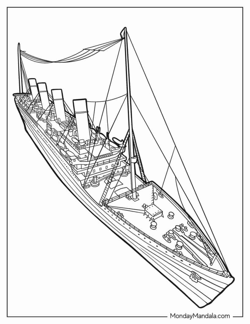 Çocuklar İçin Titanic Boyama Sayfaları 