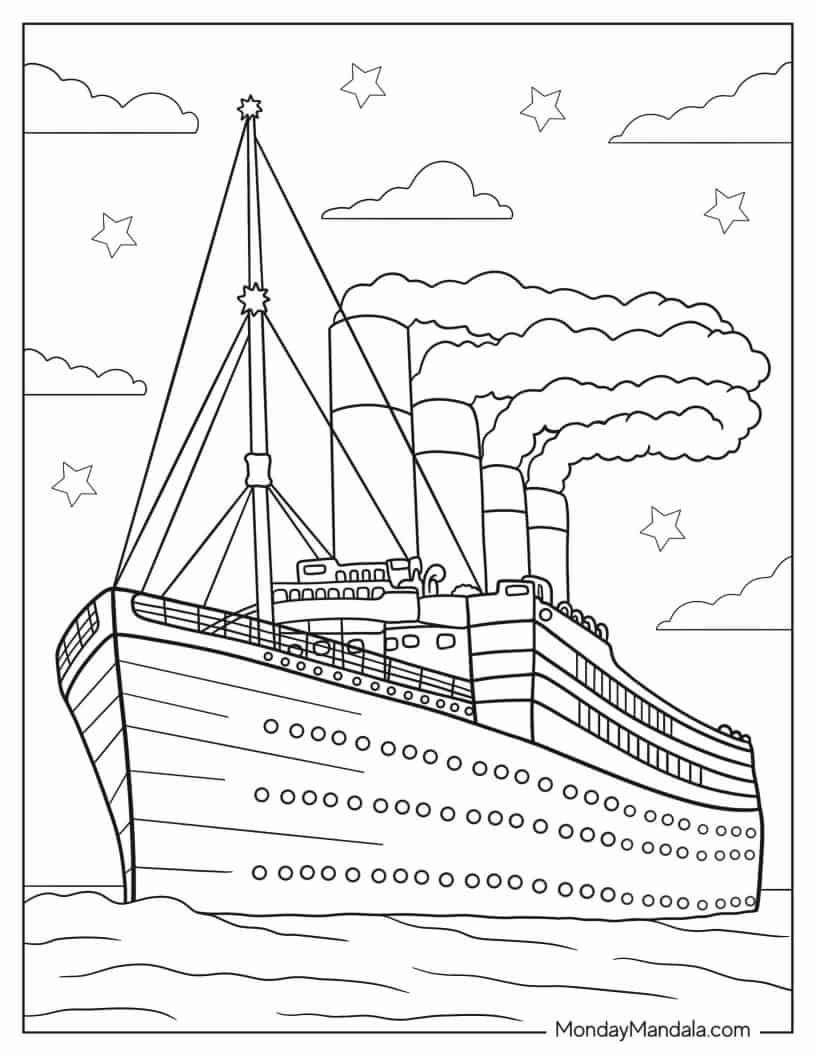 Çocuklar İçin Titanic Boyama Sayfaları 