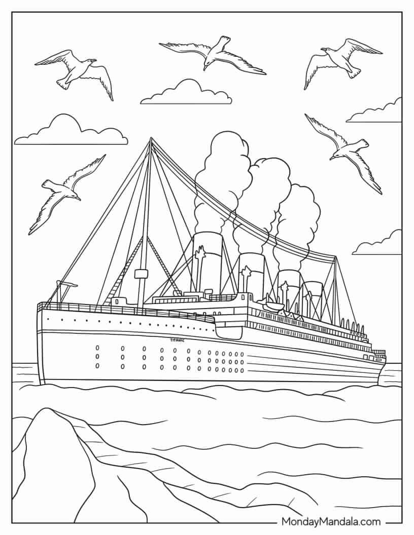 Çocuklar İçin Titanic Boyama Sayfaları 