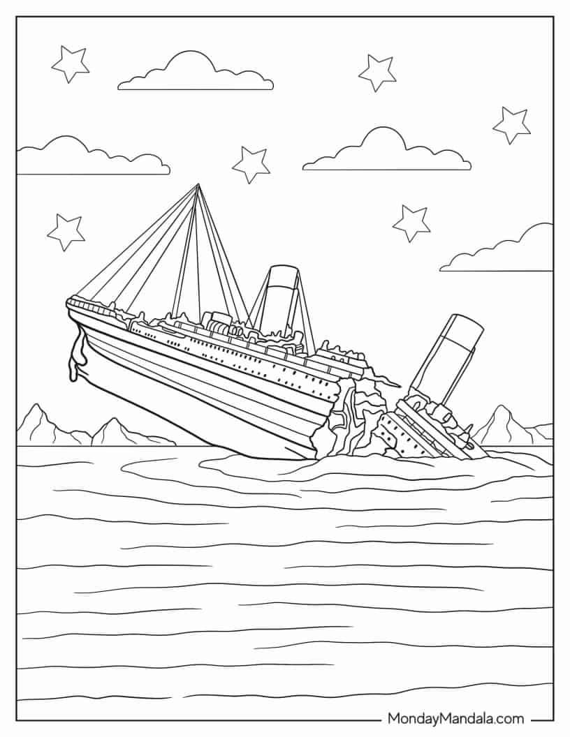 Çocuklar İçin Titanic Boyama Sayfaları 