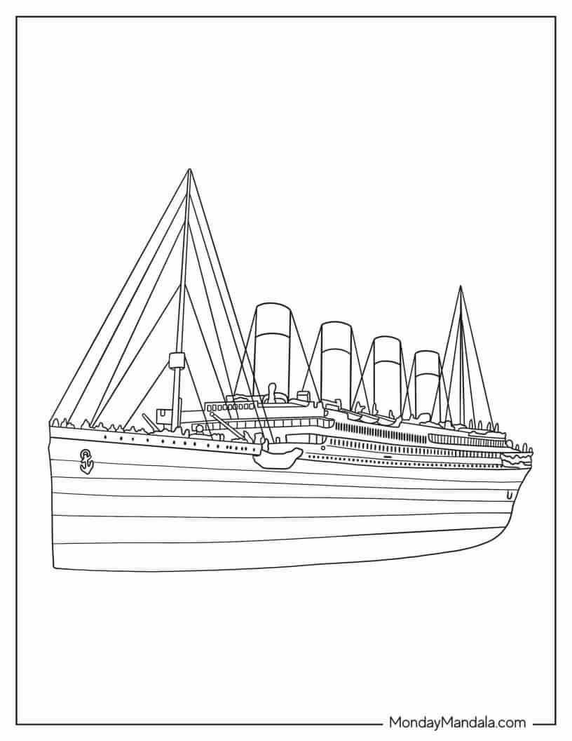 Çocuklar İçin Titanic Boyama Sayfaları 